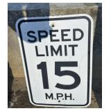 FEDERAL/STATE REGULATORY SIGN-"SPEED LIMIT 15 MPH"