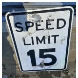 FEDERAL/STATE REGULATORY SIGN-"SPEED LIMIT 15 MPH"