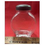 VINTAGE GLASS CANISTER/SPICE JAR W/LID