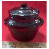 STONEWARE BEAN POT W/LID-CHECK OUT THE PIC