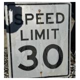 1)FEDERAL/STATE REGULATORY SIGN-SPEED LIMIT 30 MPH