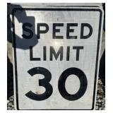 1)FEDERAL/STATE REGULATORY SIGN-SPEED LIMIT 30 MPH
