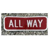 (1)FEDERAL/STATE REGULATORY SIGN-"ALL WAY"