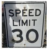 1)FEDERAL/STATE REGULATORY SIGN-SPEED LIMIT 30 MPH