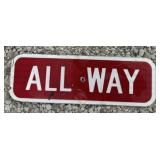 (1)FEDERAL/STATE REGULATORY SIGN-"ALL WAY"
