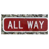 (1)FEDERAL/STATE REGULATORY SIGN-"ALL WAY"