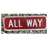 (1)FEDERAL/STATE REGULATORY SIGN-"ALL WAY"