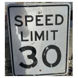 1)FEDERAL/STATE REGULATORY SIGN-SPEED LIMIT 30 MPH