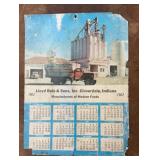VINTAGE "1962" WALL CALENDAR0"CLOVERDALE, INDIANA"