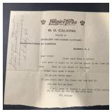 LETTER ON STATIONARY-"EMPIRE TIRES"