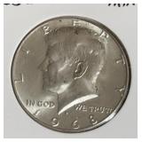 1968-D KENNEDY HALF DOLLAR (40% SILVER)