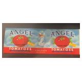 (5 COUNT) VINTAGE CAN LABEL-"ANGEL" TOMATOES