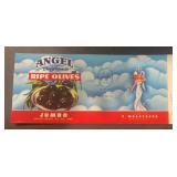 (5 COUNT) VINTAGE CAN LABEL-"ANGEL" RIPE OLIVES