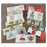 (13)VINTAGE CAN LABELS-ASSORTED