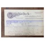 VINTAGE "BILLHEAD"-"JOHN DEERE PLOW CO."