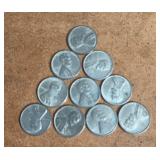 (10) "1943" **STEEL** LINCOLN WHEAT BACK CENTS