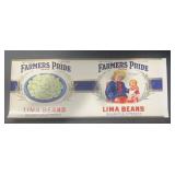 (5 COUNT) VINTAGE CAN LABEL-"FARMERS PRIDE" LIMA B