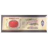 (5 COUNT) VINTAGE CAN LABEL-"FOREST CITY" TOMOATOE