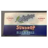 (5 COUNT) VINTAGE CAN LABEL-"SUNDROP" BLUEBERRIES