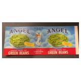 (28 COUNT) VINTAGE CAN LABEL-"ANGEL" GREEN BEANS