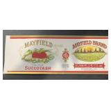 (8 COUNT) VINTAGE CAN LABEL-"MAYFIELD" SUCCOTASH