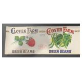 (12 COUNT) VINTAGE CAN LABEL-"CLOVER FARM" GREEN B