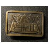 BELT BUCKLE-"TOBACCO COUNTRY U.S.A."/BRASS