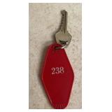 MOTEL KEY W/TAG~#238-CHECK OUT THE PIC