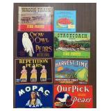 (8)VINTAGE CRATE LABELS-ASSORTED
