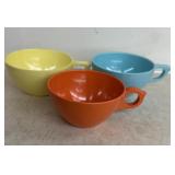 (3)"MELMAC" COFFEE CUPS-ASSORTED COLORS