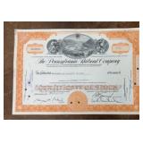 RAILROAD STOCK CERTIFICATE-"PENNSYLVANIA"