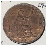 1947 "BRITISH" ***LARGE*** (1-PENNY) COIN (VF)