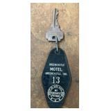 "MOTEL" KEY FROM THE PAST-GREENCASTLE, INDIANA