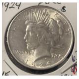 1925 PEACE DOLLAR (90% SILVER) (VF)