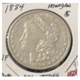 1884 MORGAN DOLLAR (90% SILVER) (VF)