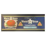 (5 COUNT) VINTAGE CAN LABEL-"WHITE STAR" TOMATOES