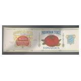 (5 COUNT) VINTAGE CAN LABEL-"MOUNTAIN STATE" TOMAT