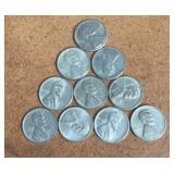 (10) "1943" **STEEL** LINCOLN WHEAT BACK CENTS