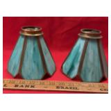 (2)VINTAGE GLASS LAMP SHADES-CHECK OUT THE PIC