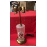 VINTAGE GLASS & BRASS LAMP-CHECK OUT THE PIC