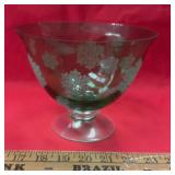 COLLECTOR GLASSWARE PEDESTAL DISH-GREEN