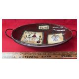 STONEWARE DISH W/WIRE HOLDER