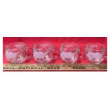 (4)"NESTLE" GLASS CUPS-"WORLD GLOBE DESIGN"
