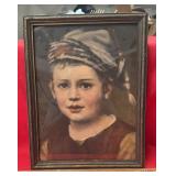 VINTAGE FRAMED PRINT-APPROX. 12ï¿½x16ï¿½/BROKEN GLASS