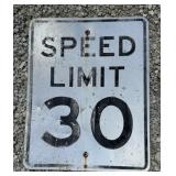 FEDERAL/STATE REGULATORY SIGN-SPEED LIMIT 30 MPH