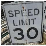 FEDERAL/STATE REGULATORY SIGN-SPEED LIMIT 30 MPH