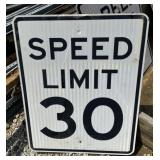 FEDERAL/STATE REGULATORY SIGN-SPEED LIMIT 30 MPH