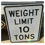 FEDERAL/STATE REGULATORY SIGN-"WEIGHT LIMIT~10TON"