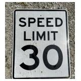 FEDERAL/STATE REGULATORY SIGN-SPEED LIMIT 30 MPH