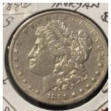 1880-S MORGAN SILVER DOLLAR (90% SILVER) (XF)